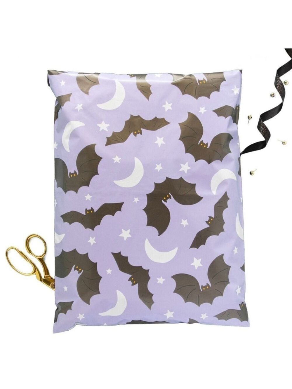10 Purple Bat and Moon Mailers For Costumes, Jackets, Sweaters & Jeans 14.5x19 - Picture 3 of 4